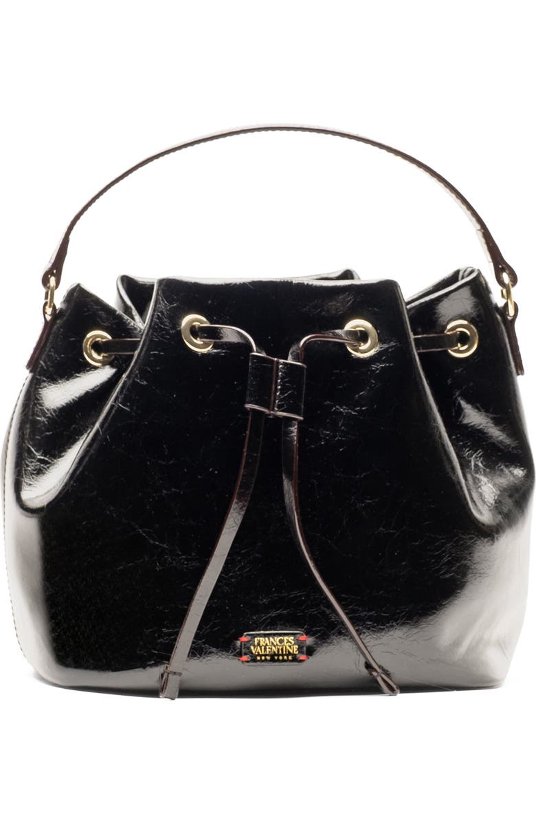 Frances Valentine Medium Minnie Leather Bucket Bag, Main, color, Black