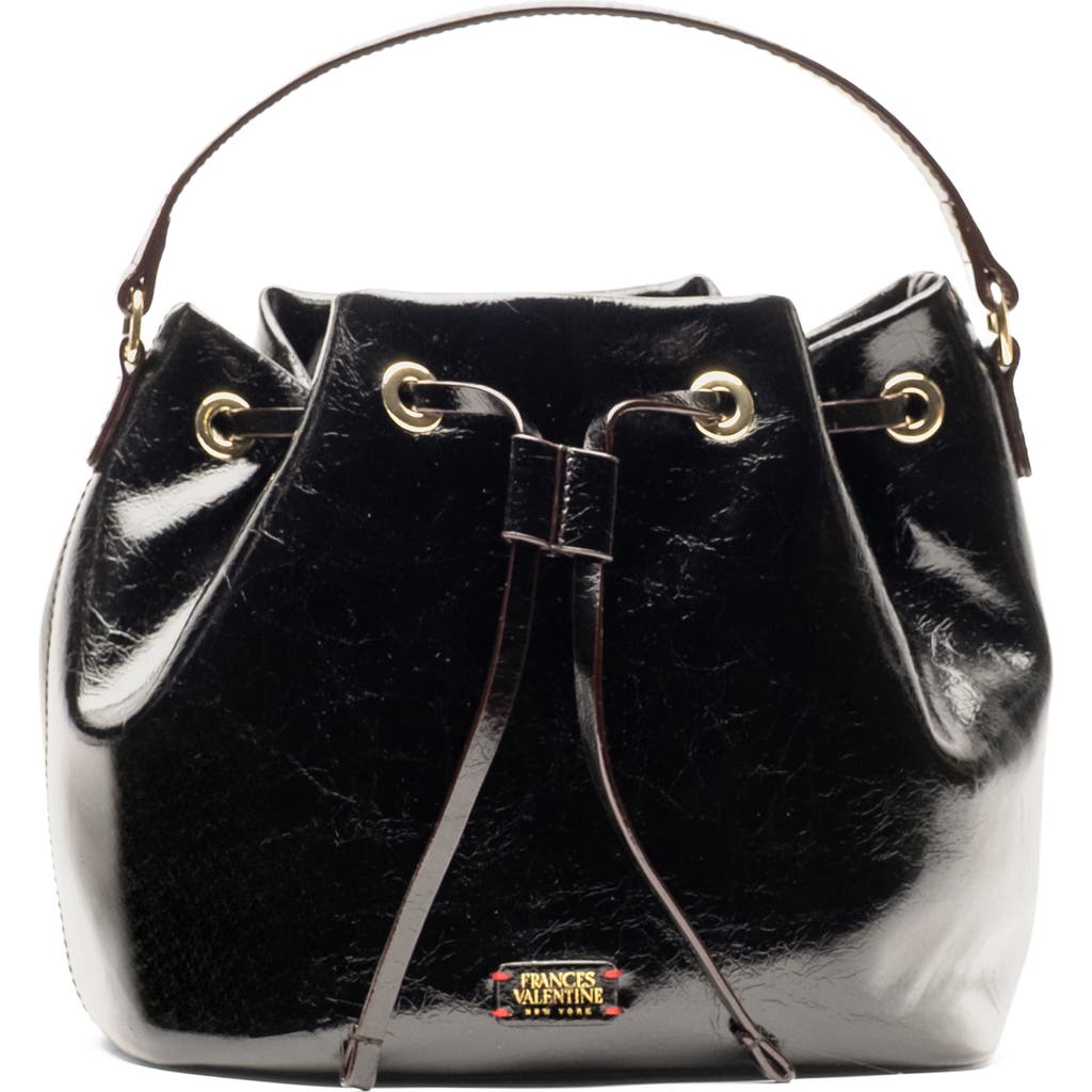 Frances Valentine Medium Minnie Leather Bucket Bag In Black