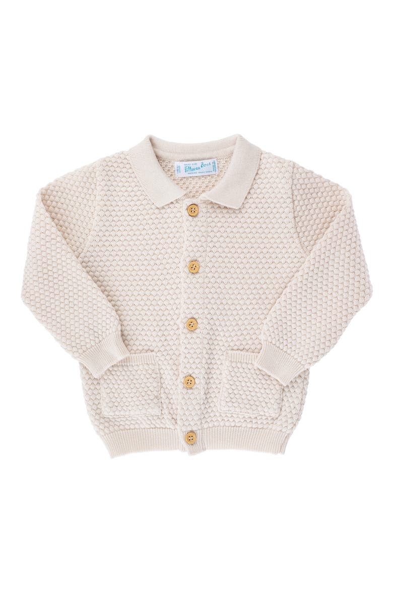 Popcorn Stitch Cotton Cardigan, Main, color, ECRU