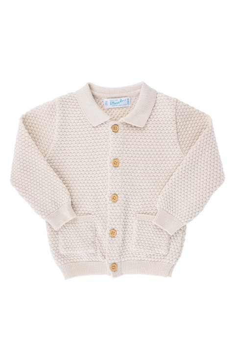 Popcorn Stitch Cotton Cardigan (Baby)