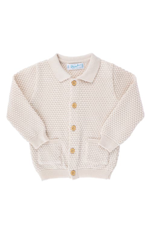 Feltman Brothers Popcorn Stitch Cotton Cardigan in Ecru 