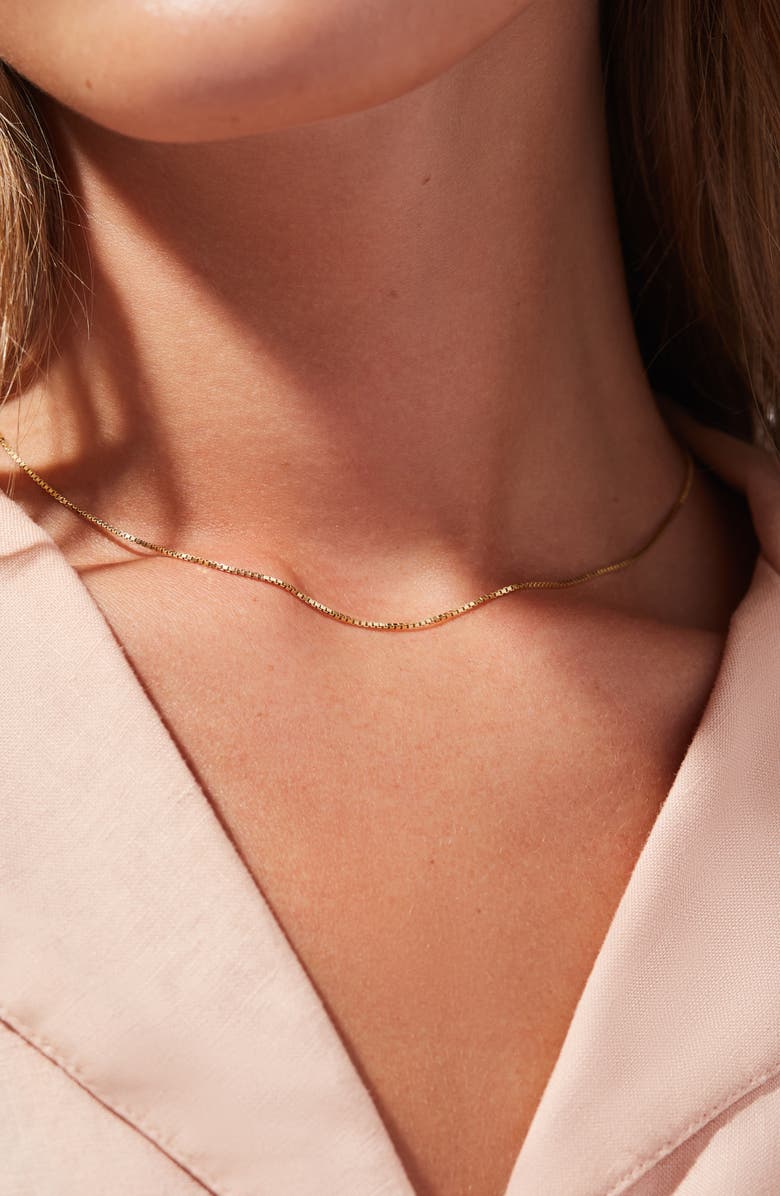 Ana Luisa Box Chain Necklace - Jo Gold, Alternate, color, 