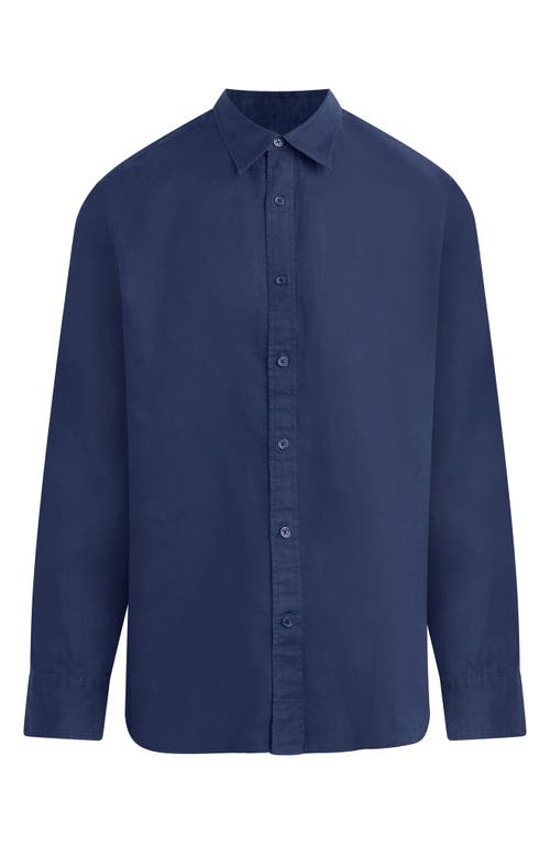 Joe's Jakob Linen Button-up Shirt In True Navy