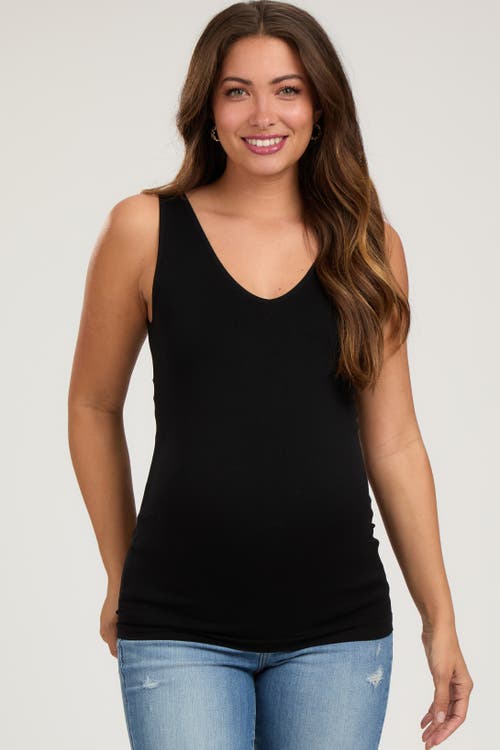 Pinkblush Sleeveless Fitted Tank Top In Black