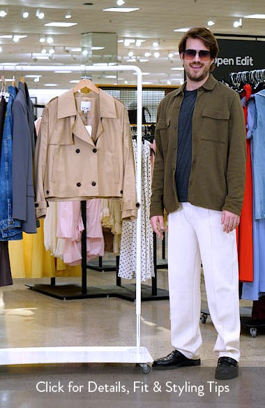 ICHI Cropped Trench Coat (Women) | Nordstromrack