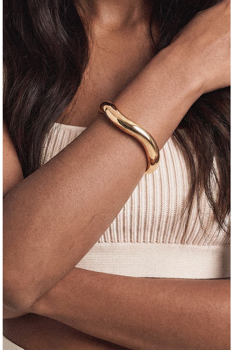 Modernist Wide Bangle, Alternate, color, GOLD
