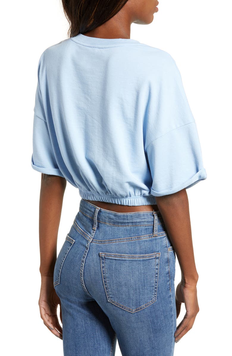 BP. Vintage Wash Crop Short Sleeve Sweatshirt, Alternate, color, 