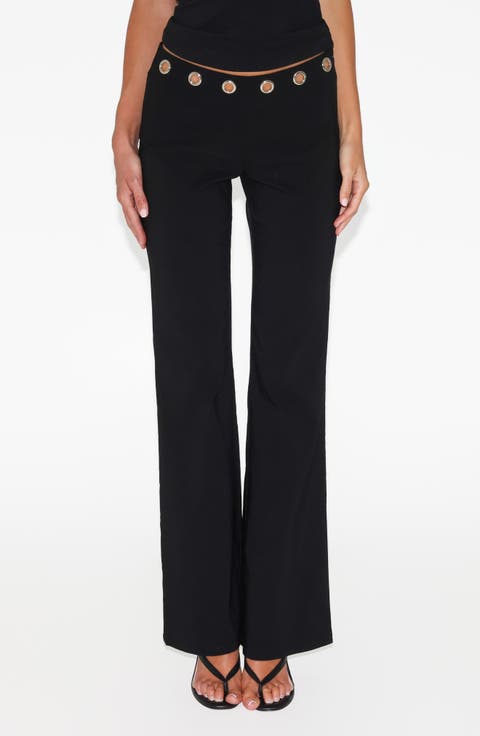 Marren Low Rise Grommet Flare Pants