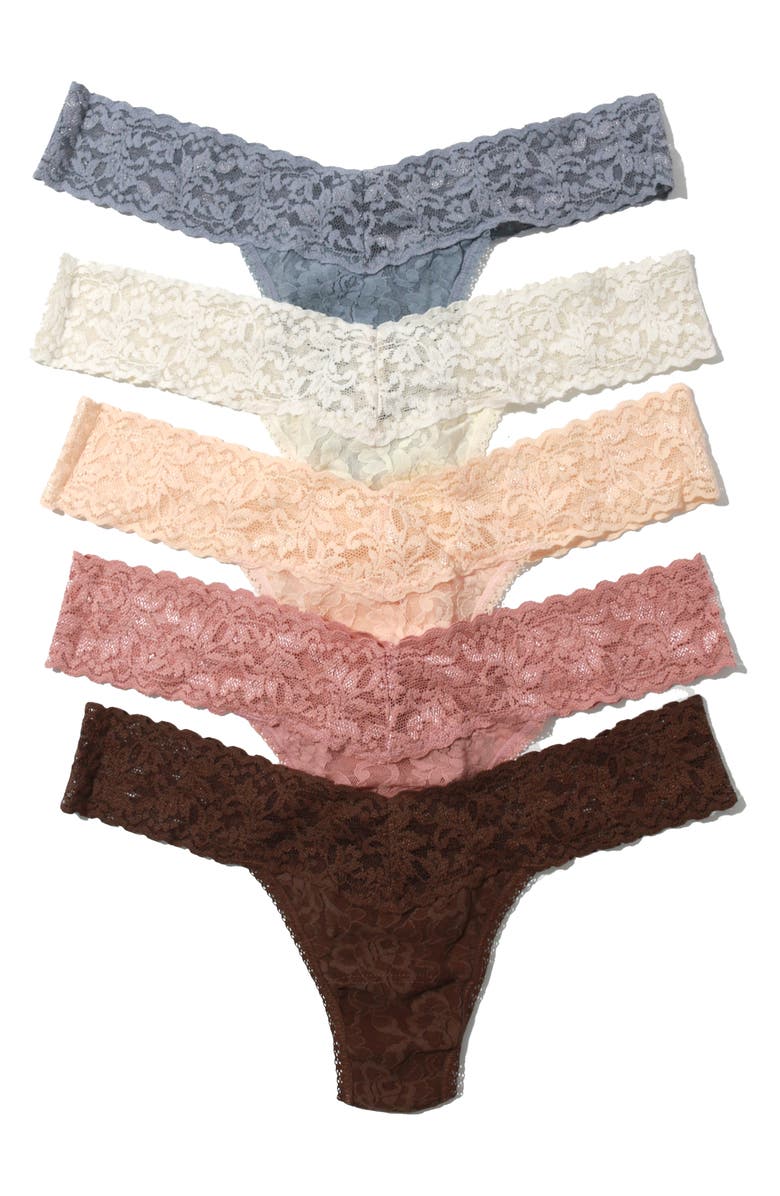 Hanky Panky Assorted 5-Pack Lace Low Rise Thongs, Alternate, color, 