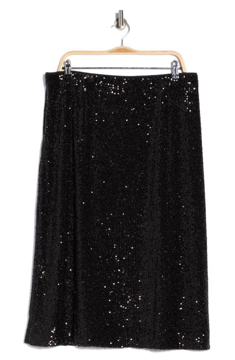 vineyard vines Sequin Midi Skirt, Alternate, color, Jet Black
