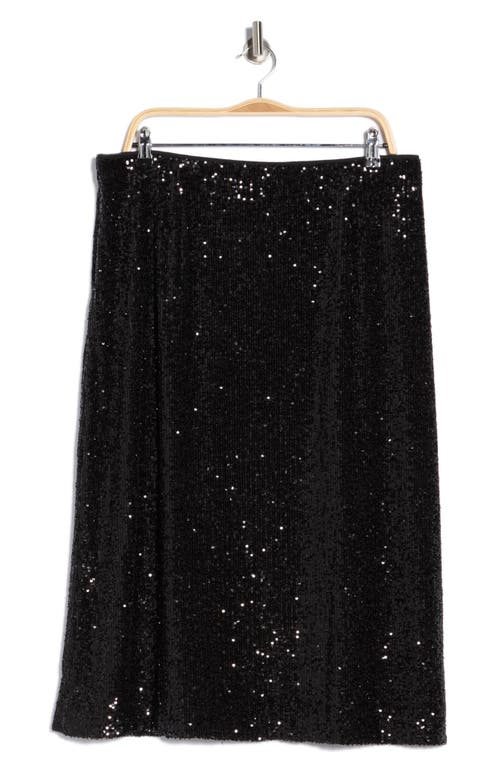 Vineyard Vines Sequin Midi Skirt In Black