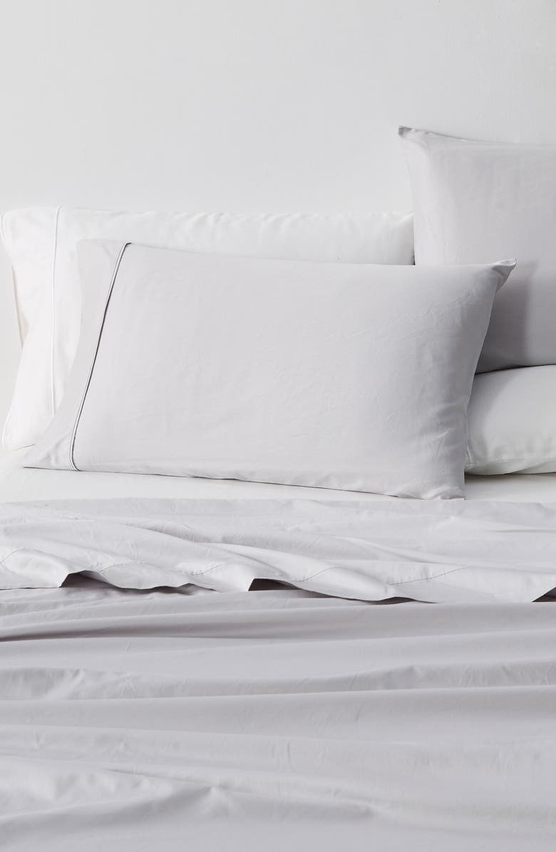 Verlee Cotton Sateen Sheet Set, Alternate, color, Fog Grey