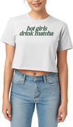 Monster Digital Hot Girls Drink Matcha Crop Graphic T-Shirt