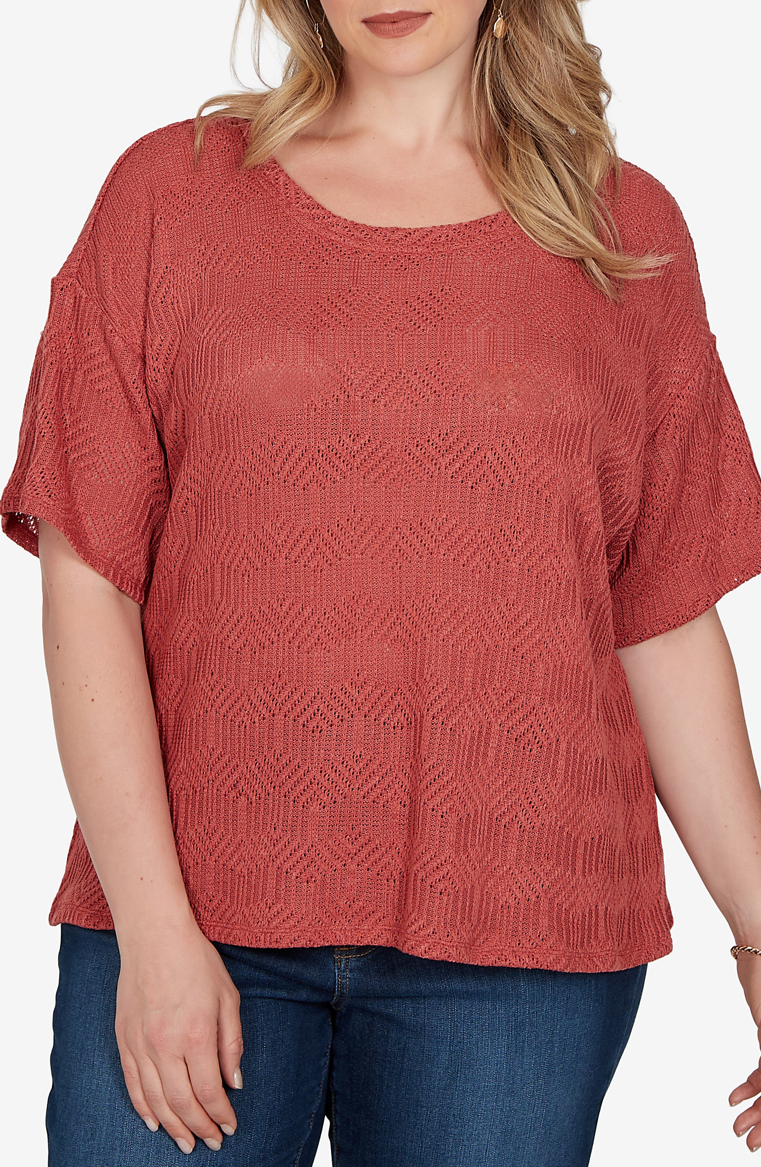 Diamond Weave Knit Top