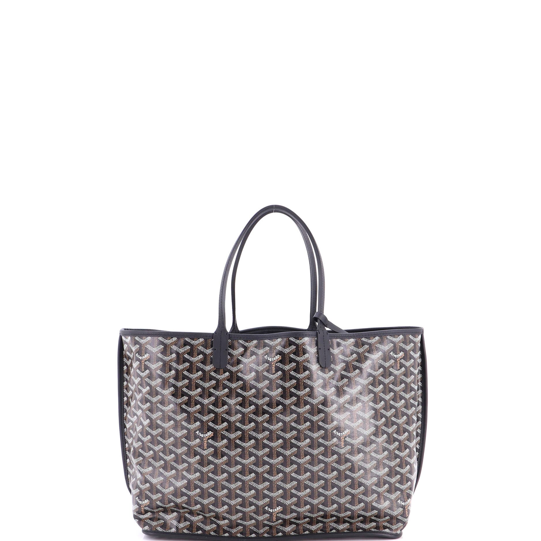 Pre-Owned Goyard Anjou Reversible Tote Coated Canvas PM, Alternate, color, Black