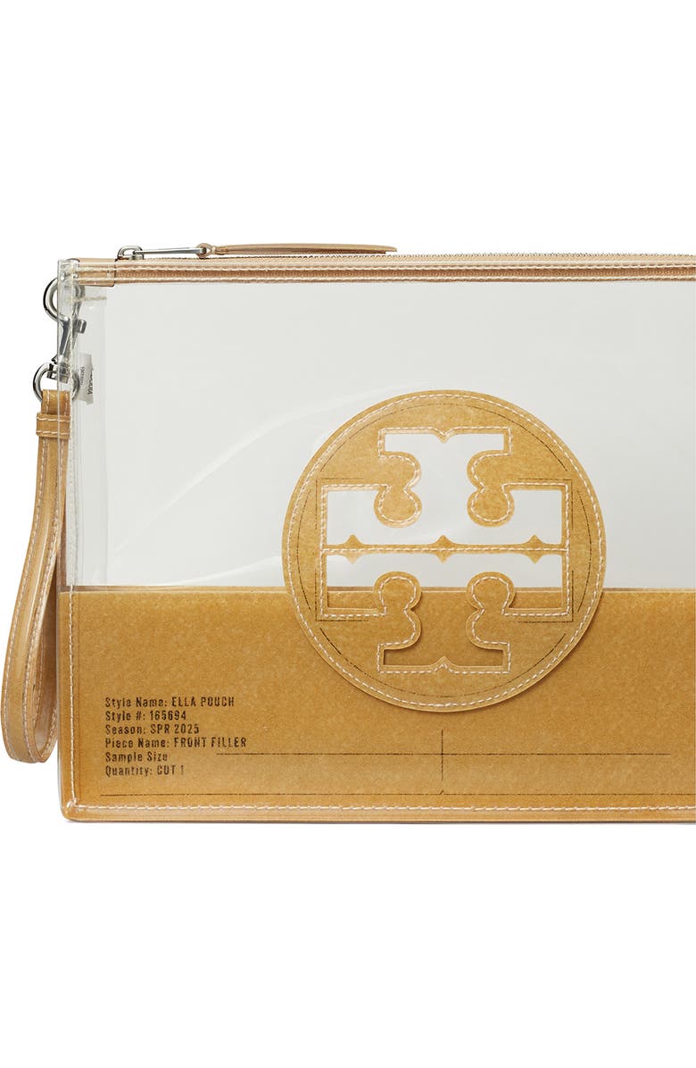 Tory Burch Ella Transparent Zip Pouch, Alternate, color,