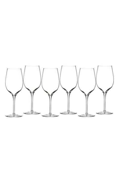 Elegance Set of 6 Fine Crystal Wine Glasses