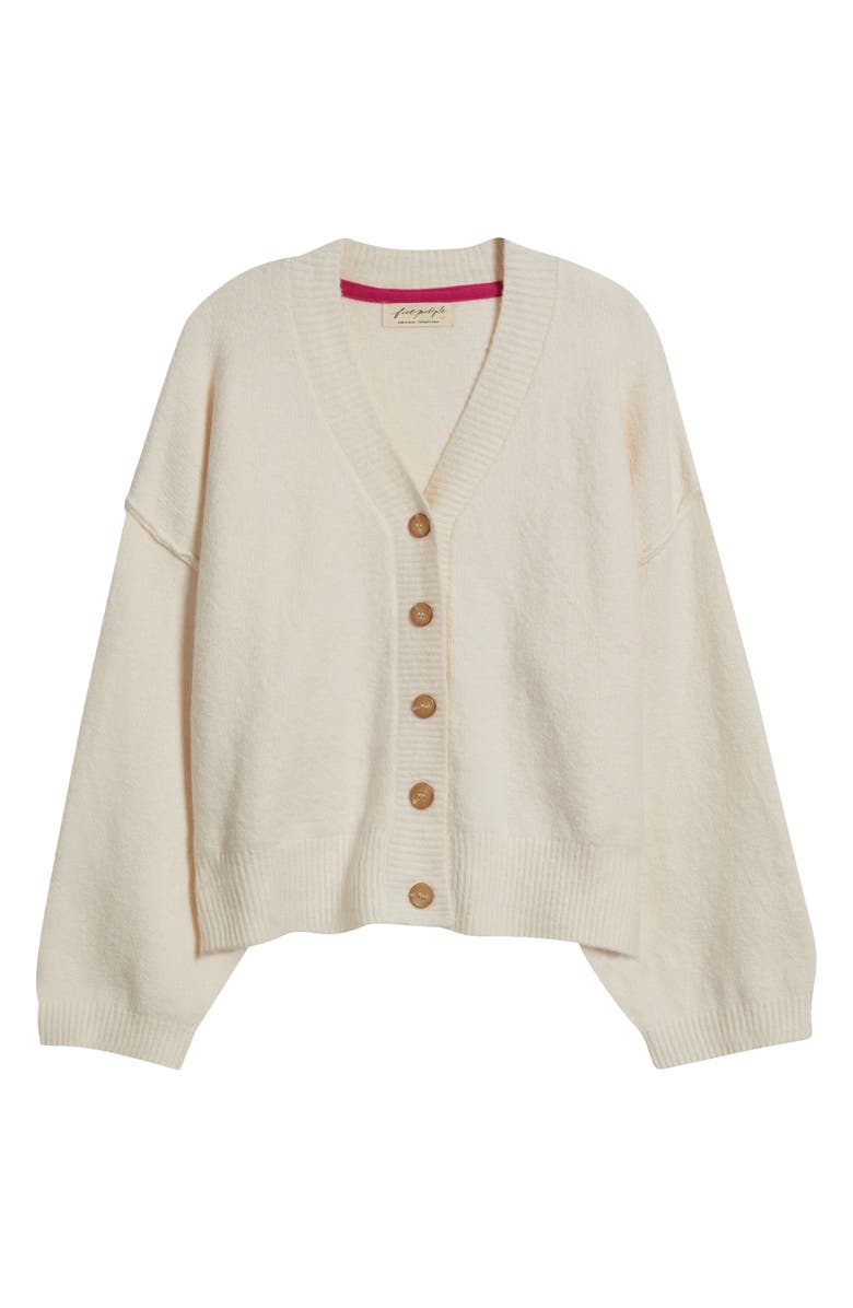 Free People Cool of the Night Cardigan, Alternate, color, Ivory