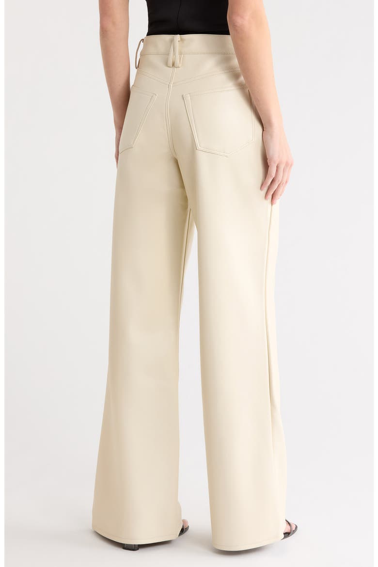 Good Ease Faux Leather Wide Leg Pants, Alternate, color, BONE001