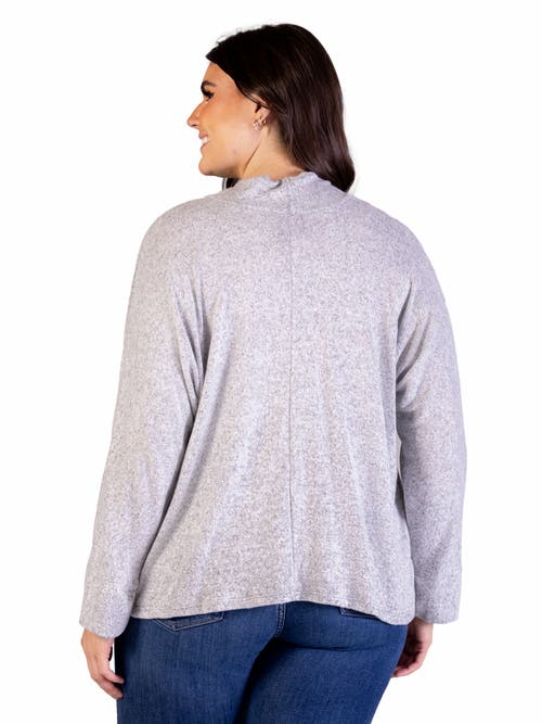 24seven Comfort Apparel Single Button Front Long Sleeve Cardigan In Gray