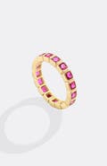 Mint & Lily Emerald Cut Birthstone Eternity Ring