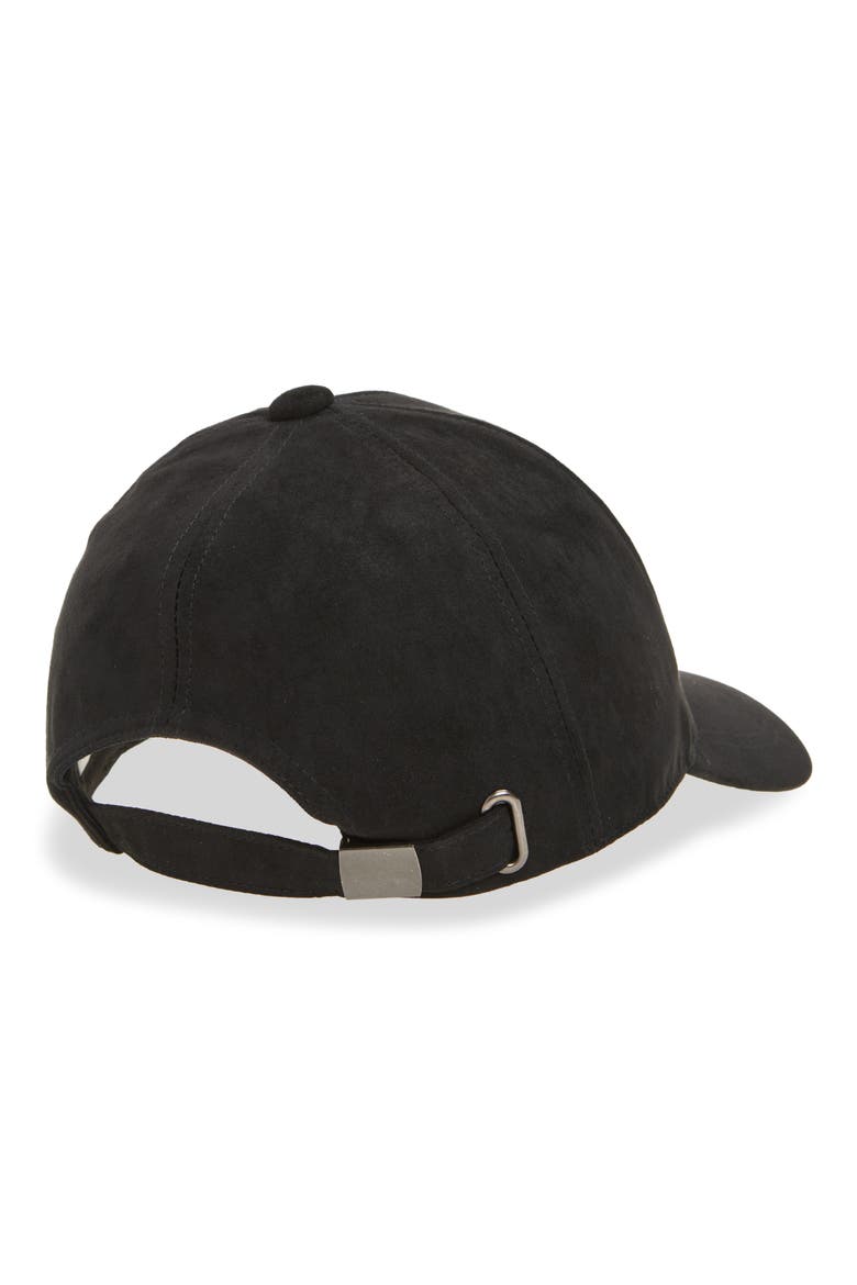 Faux Suede Adjustable Baseball Cap, Alternate, color, BLACK