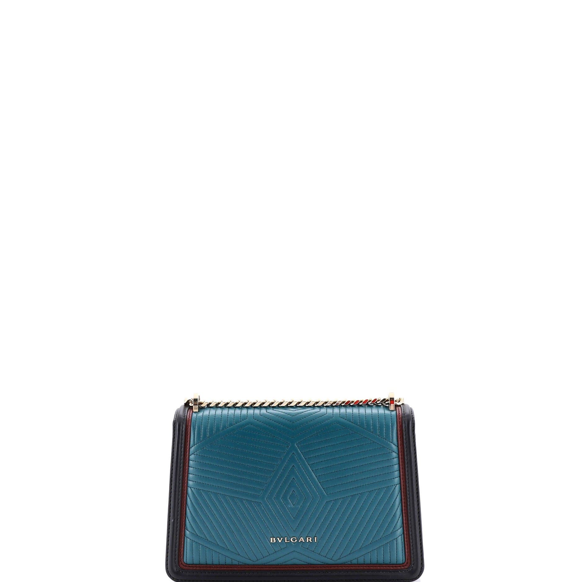 Serpenti Forever Shoulder Bag Quilted Leather Small, Alternate, color, Green