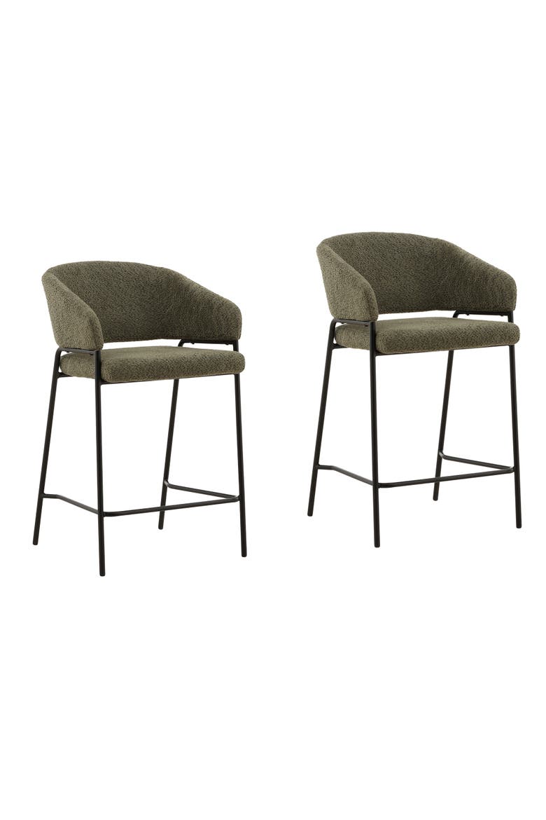 Catriona Bouclé Counter Stool - Set of 2, Main, color, Olive