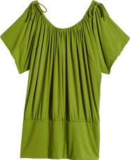 24seven Comfort Apparel Banded Blouson Top