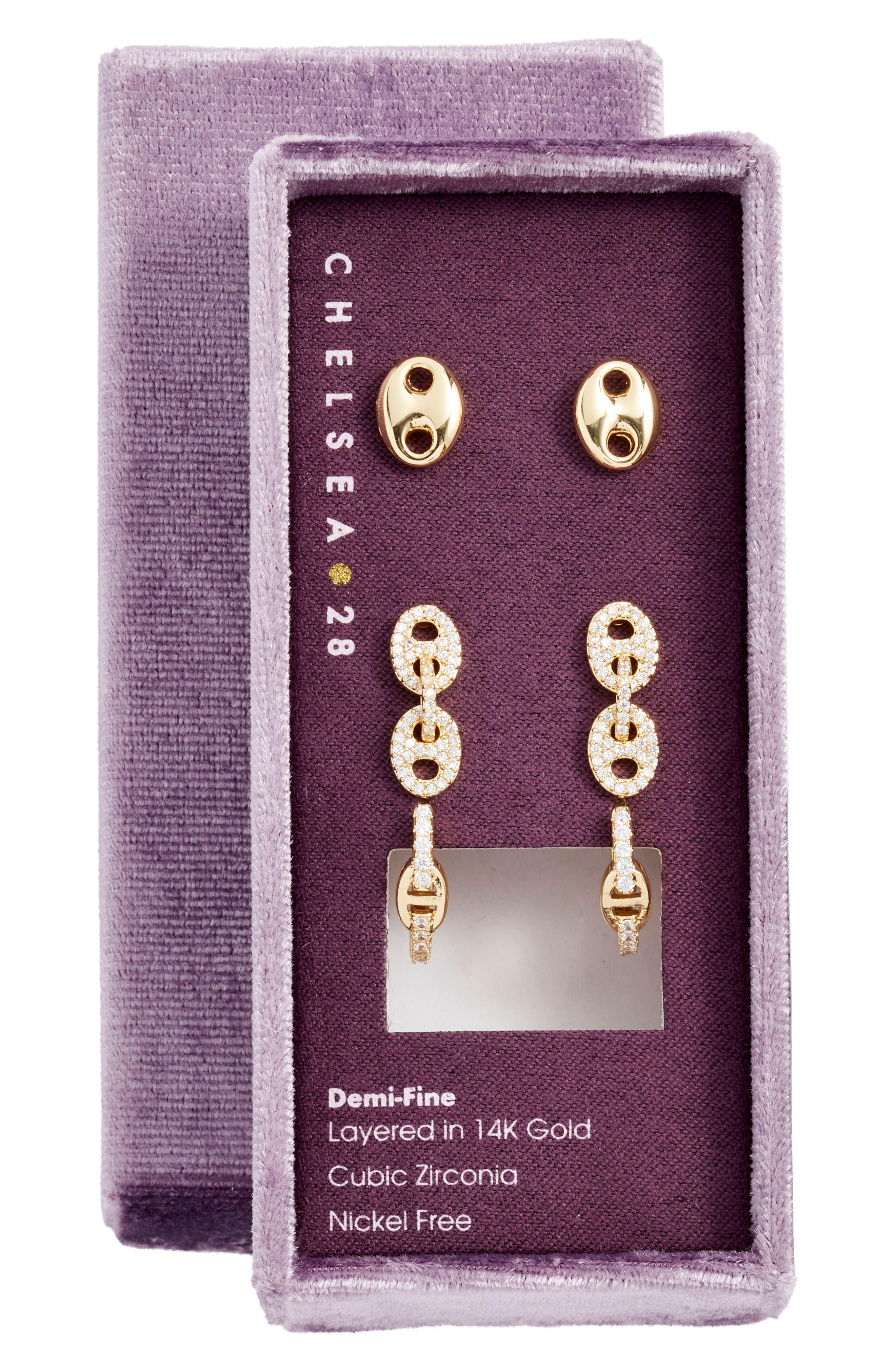Chelsea28 3-Pack Cubic Zirconia Earrings