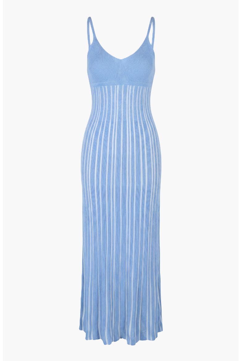 Sleeveless Knitted Striped Maxi Dress, Alternate, color, Blue