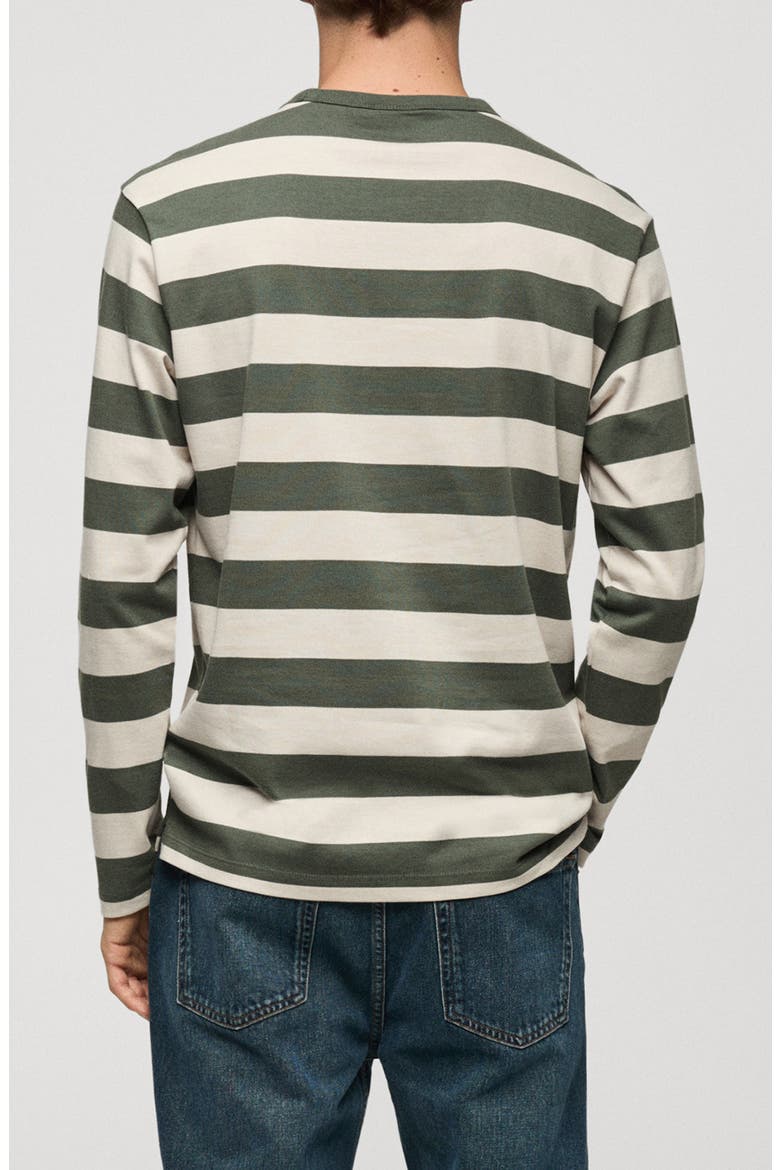 Stripe Long Sleeve Cotton T-Shirt, Alternate, color, FOREST GREEN