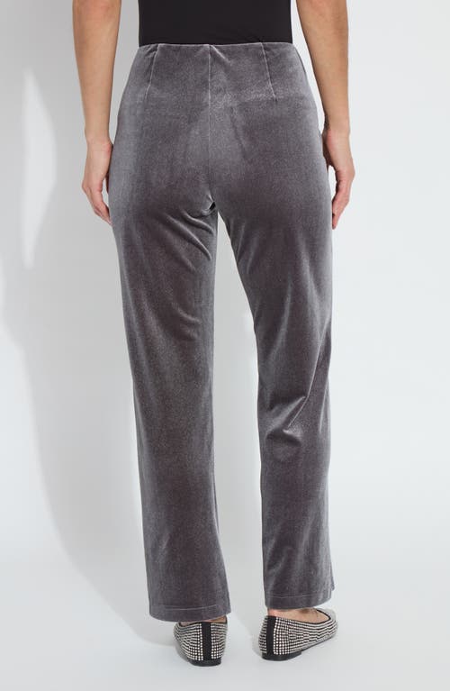 Lyssé Lysse Metallic Foil Velvet Wide Leg Pants In Gray