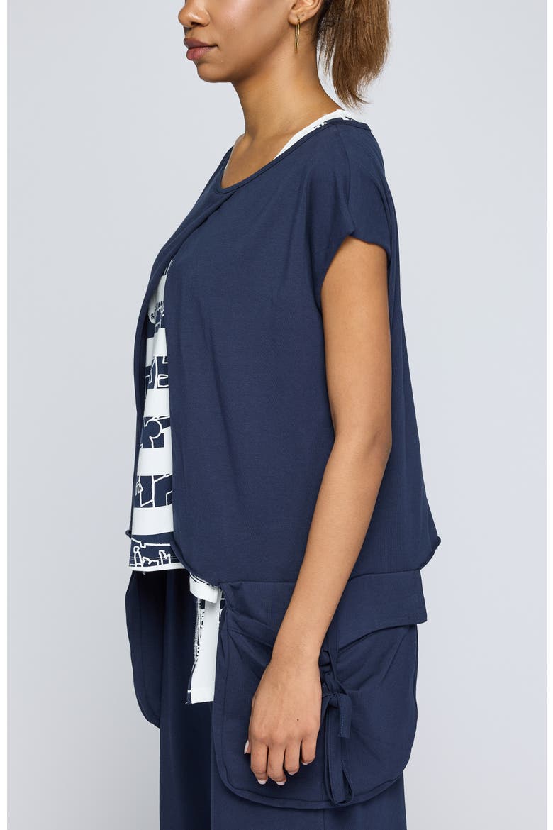 Elodie Boxy Jersey Blouse, Alternate, color, Navy