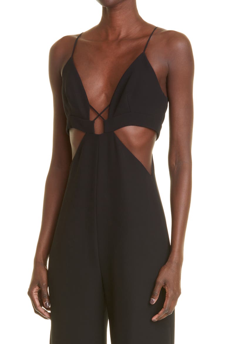 Carter Wide Leg Cutout Jumpsuit, Alternate, color, BLACK