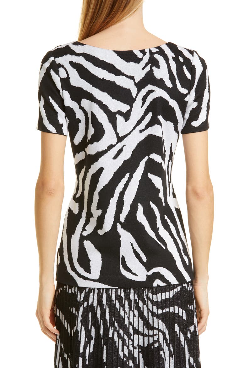 Zebra Swirl Knit Top, Alternate, color, BLACK/WHITE