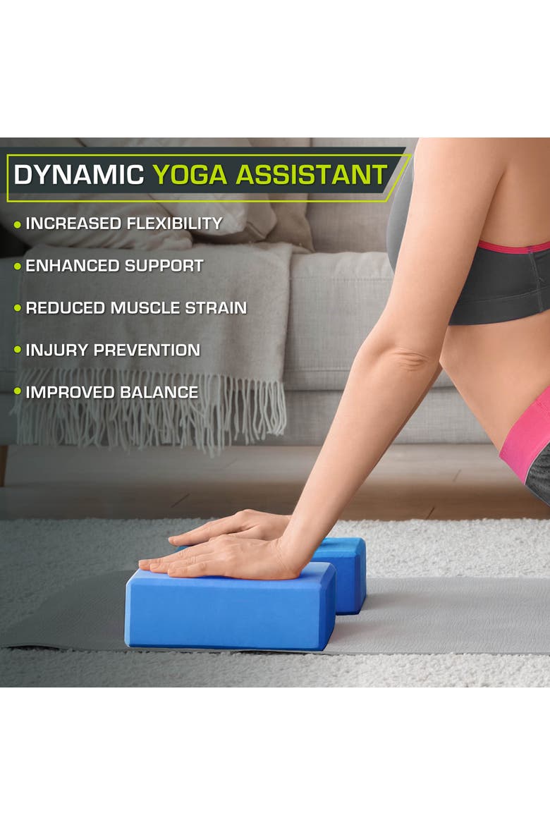 Foam Yoga Blocks, Alternate, color, Blue