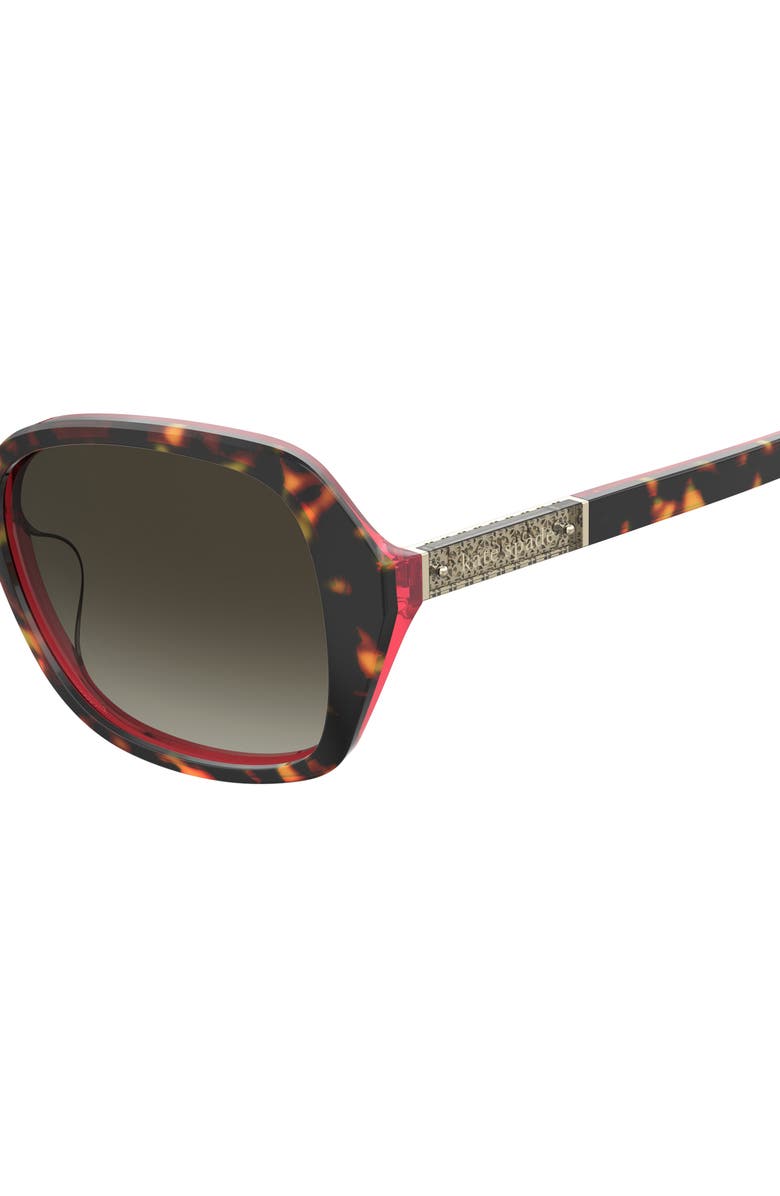 Kate Spade New York yvette 54mm gradient polarized square sunglasses, Alternate, color, Havana Pink / Brown Gradient