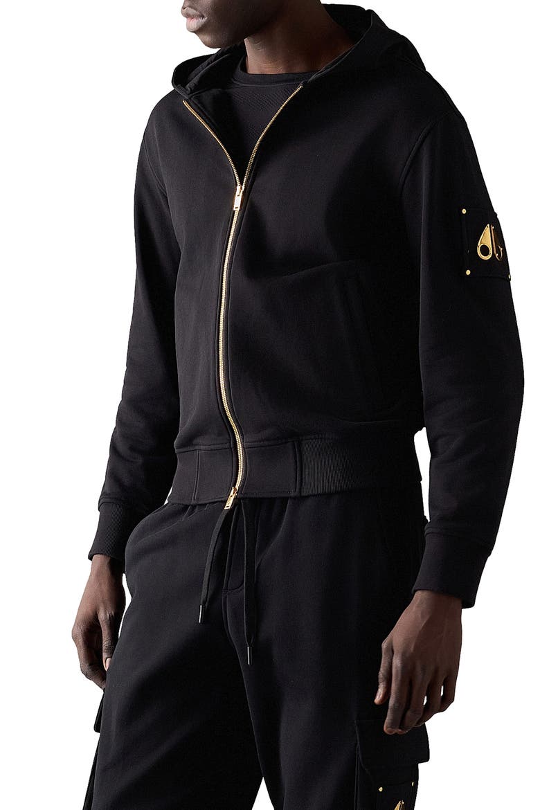 Hartsfield Cotton Zip Hoodie, Alternate, color, BLACK