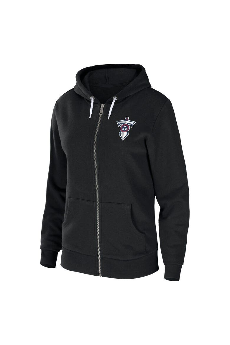 Women's WEAR by Erin Andrews Black Tennessee Titans Sponge Fleece Full-Zip Hoodie, Alternate, color, Black