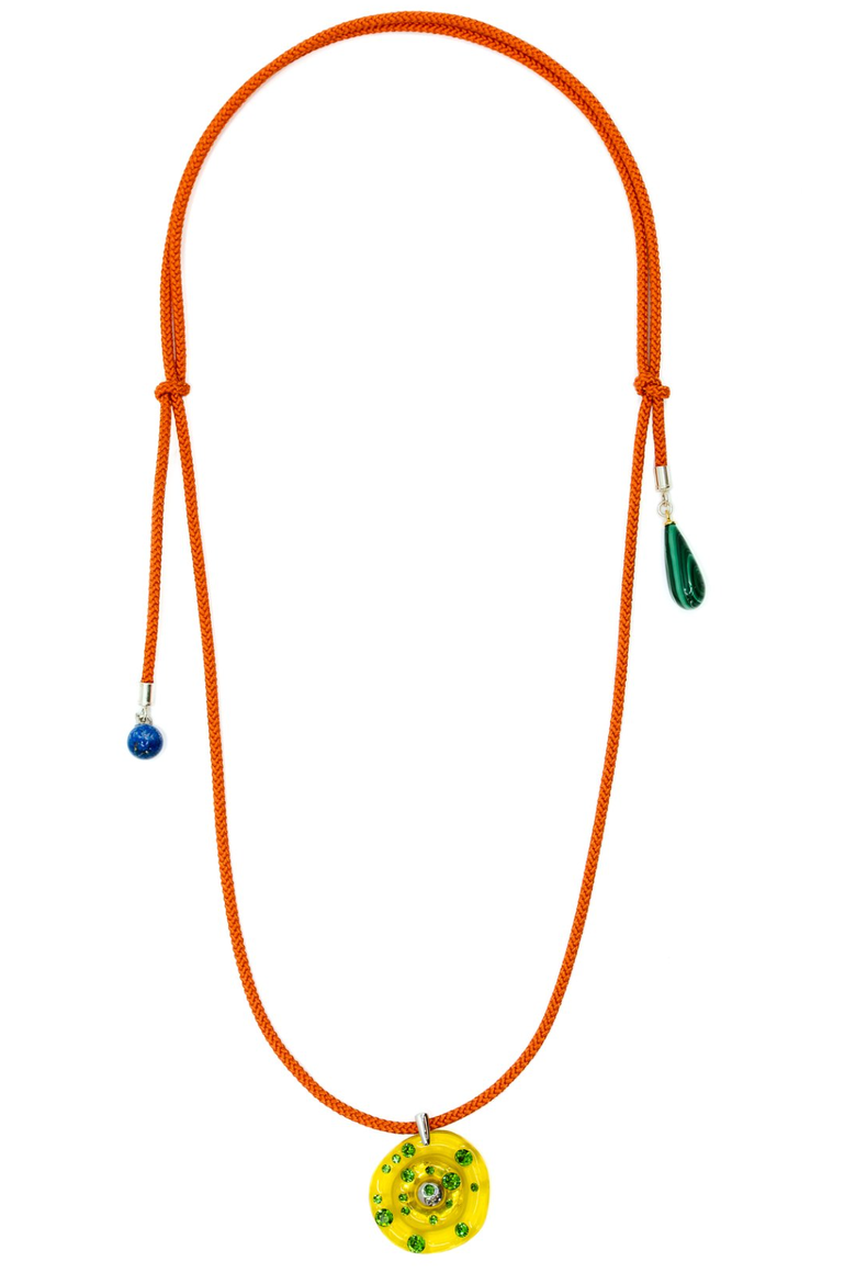 SUN POWERS Resin Charm Pendent Necklace, Main, color, Yellow
