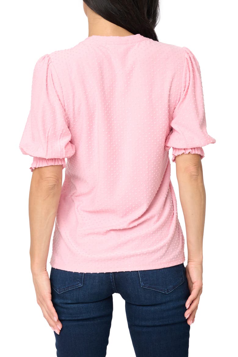 Clip Dot Puff Sleeve Top, Alternate, color, BLUSH PINK