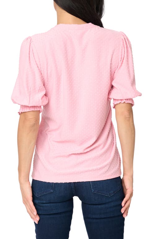 Gibsonlook Clip Dot Puff Sleeve Top
