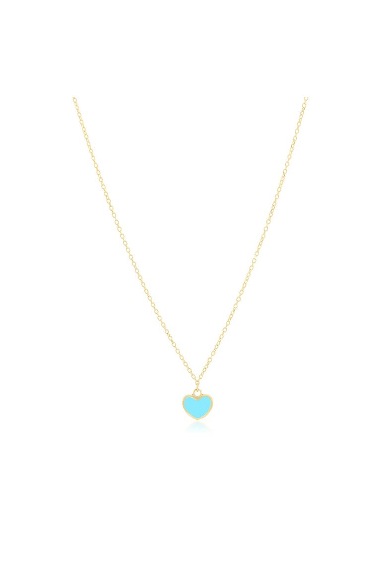 Mini Turquoise Single Heart Necklace, Main, color, Turquoise