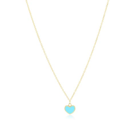 Mini Turquoise Single Heart Necklace