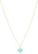 The Lovery Fine Jewelry Mini Turquoise Single Heart Necklace