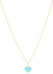 The Lovery Fine Jewelry Mini Turquoise Single Heart Necklace