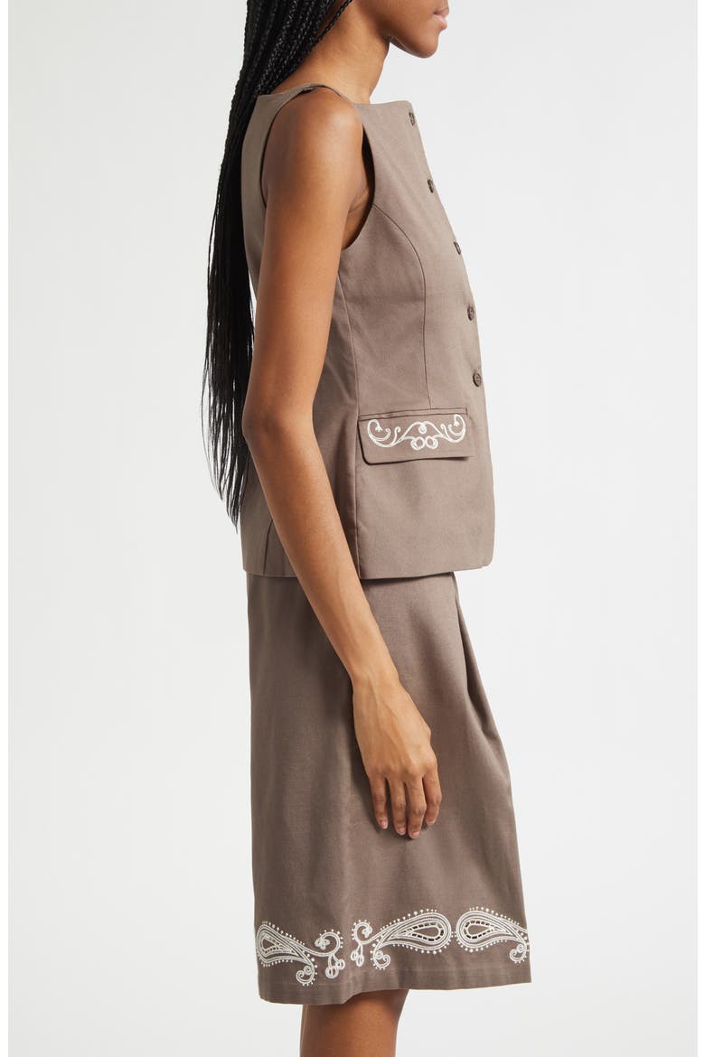 Embroidered Detail Canvas Vest, Alternate, color, CHERRIES ON A PAISLEY