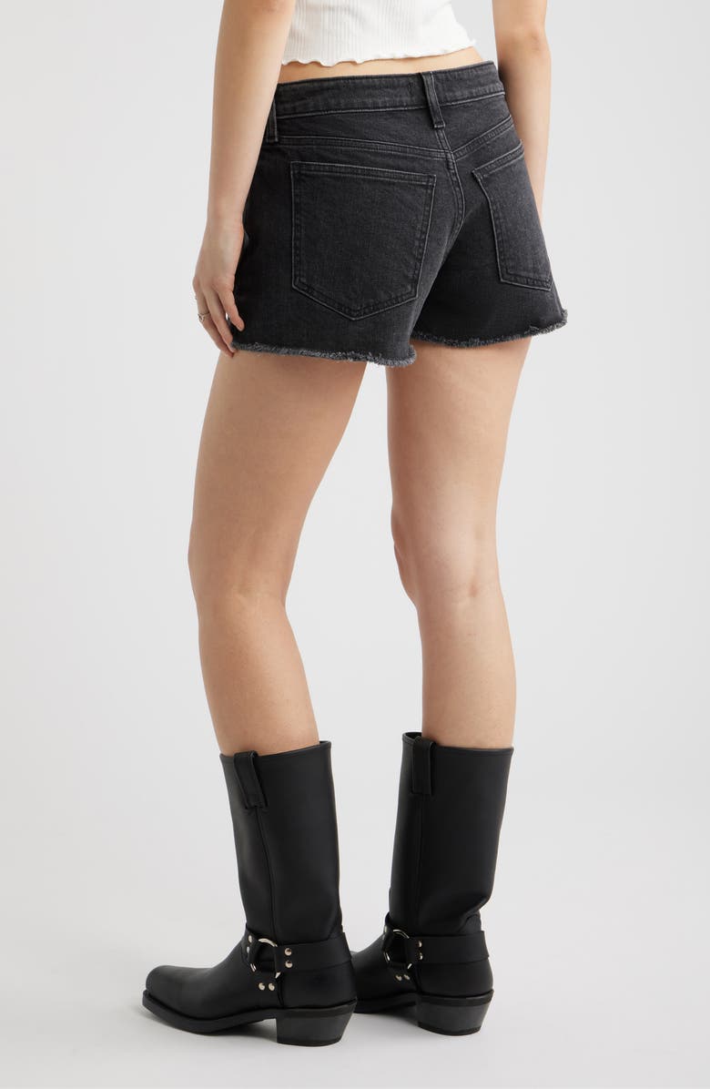 BP. Festival Low Rise Stretch Denim Cutoff Shorts, Alternate, color, Washed Black