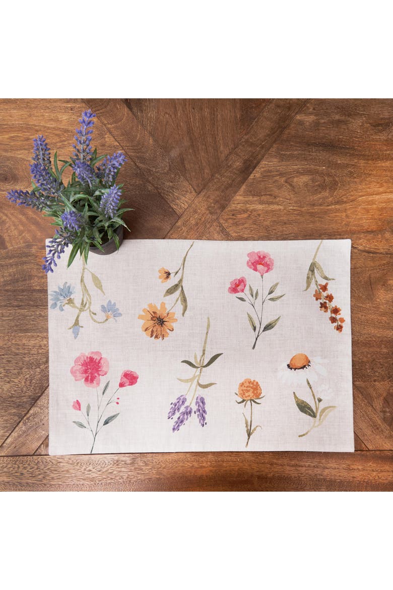 April Showers Placemats Set of 6 14" x 20", Alternate, color, Brown